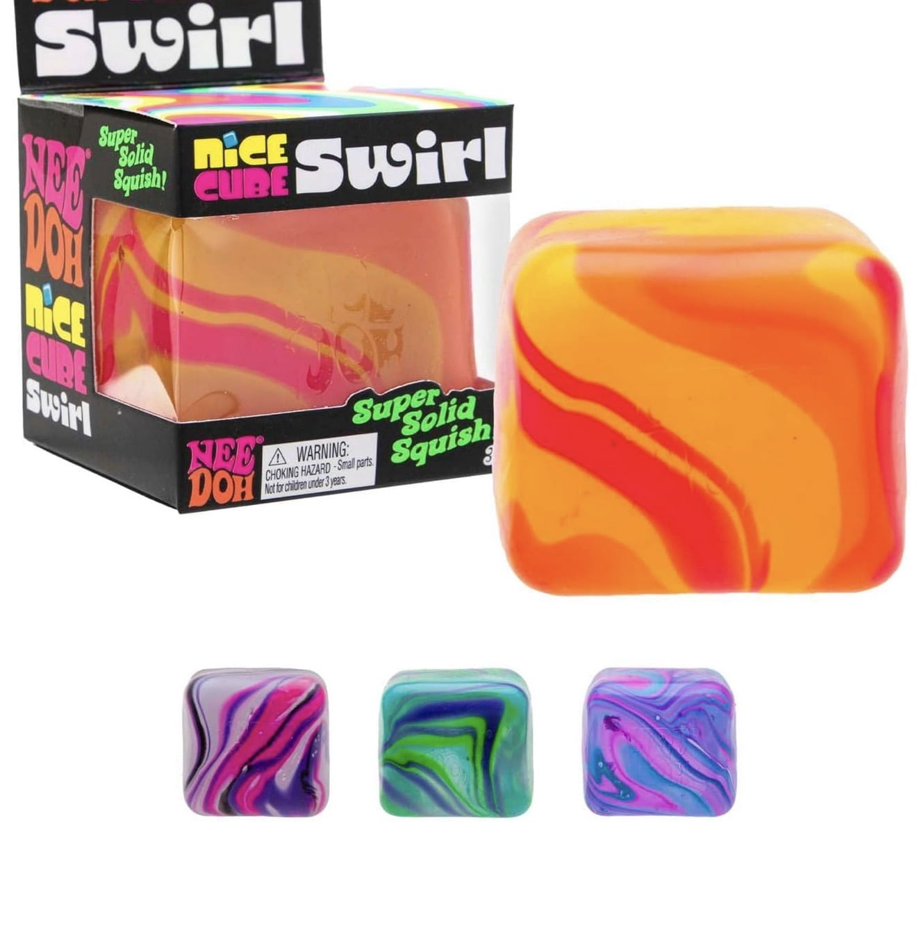 NeeDoh Nice Cube Swirl cube ball, stress reliver sensory fidget, (1 chosen at random)
