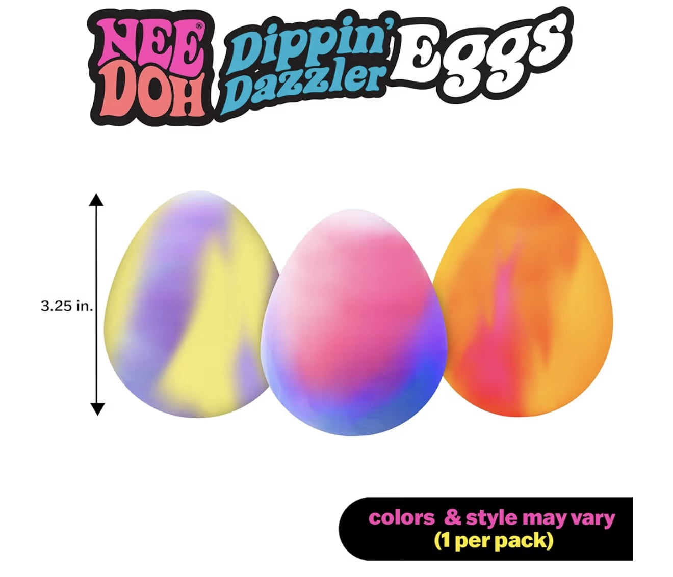 NeeDoh Dippin Dazzler - Sensory Squeeze Egg, Changes Color