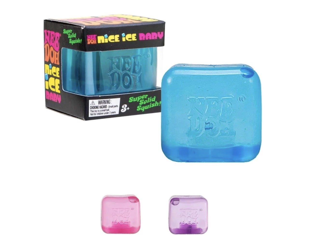 NeeDoh Nice berg and mini cube set - 2 piece massage stress relief ball - Random colors
