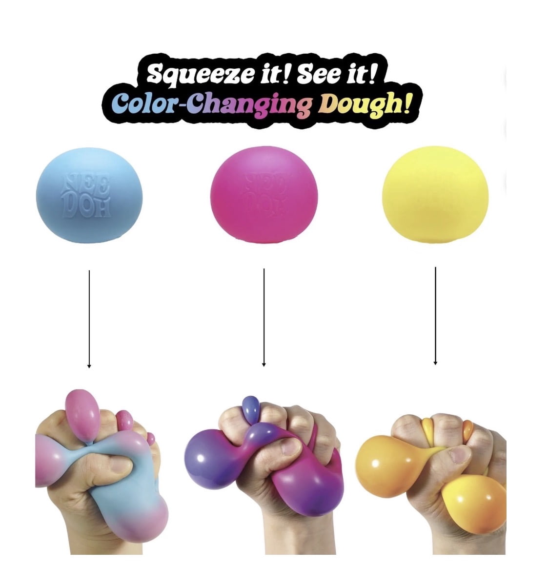 NeeDoh The Groovy Glob Color Change Fidget Stress Ball, Random Color (1 Piece)