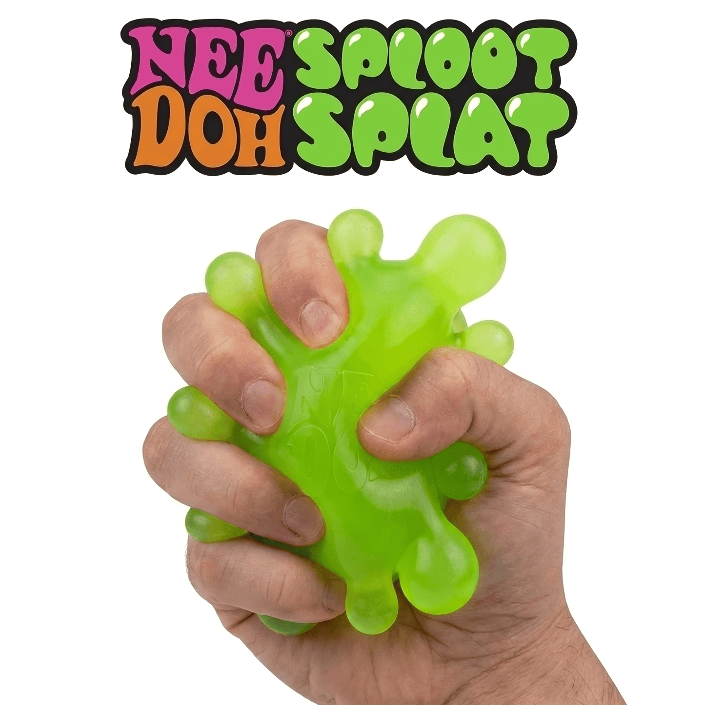 NeeDoh Neon Green Squeeze Gel Sploot Splat Ball Hand Relaxation & Focus