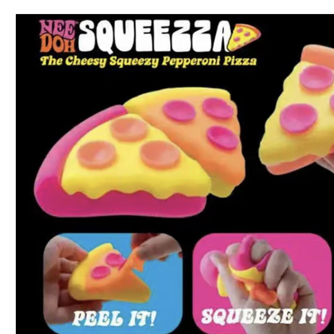 NeeDoh new trending squeezza pizza slice , 1 chosen at random, sensory, fidget, stress reliever