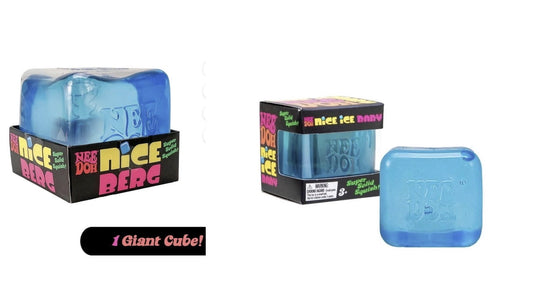 NeeDoh Nice berg and mini cube set - 2 piece massage stress relief ball - Random colors