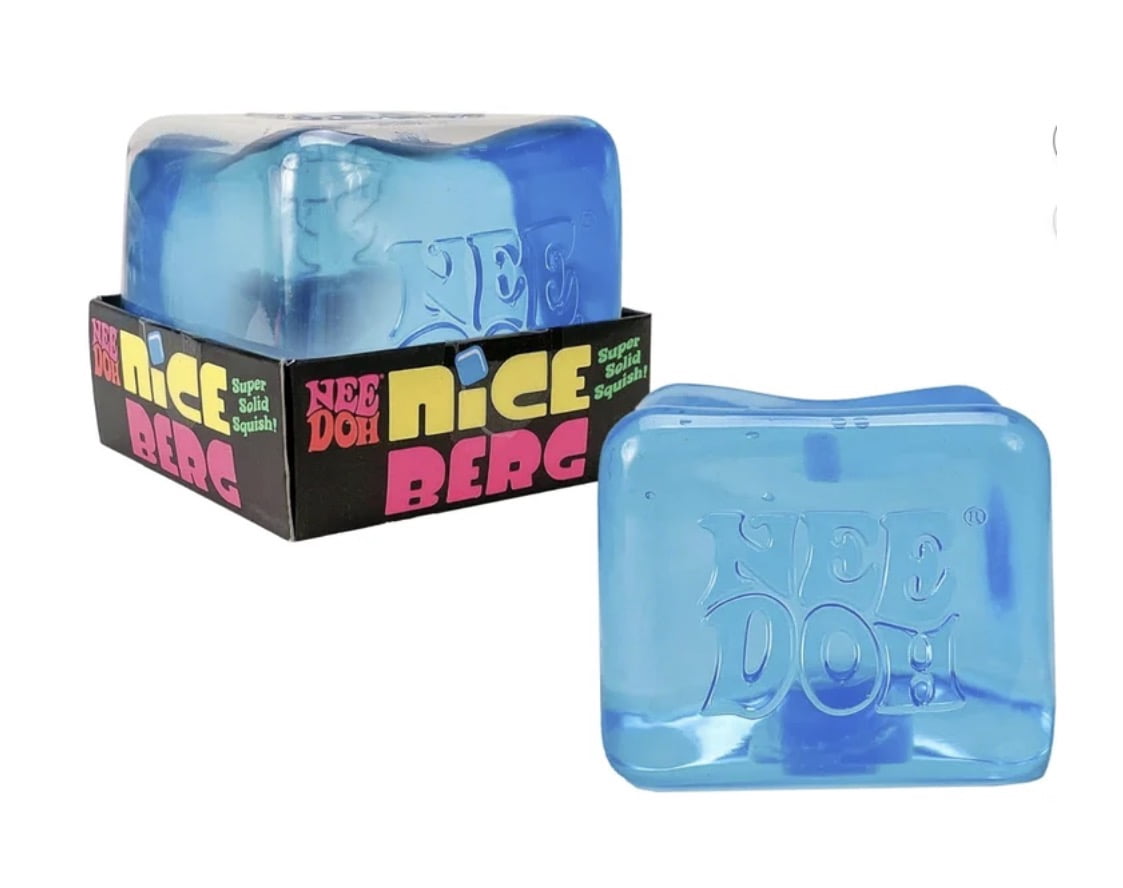 NeeDoh Nice berg and mini cube set - 2 piece massage stress relief ball - Random colors