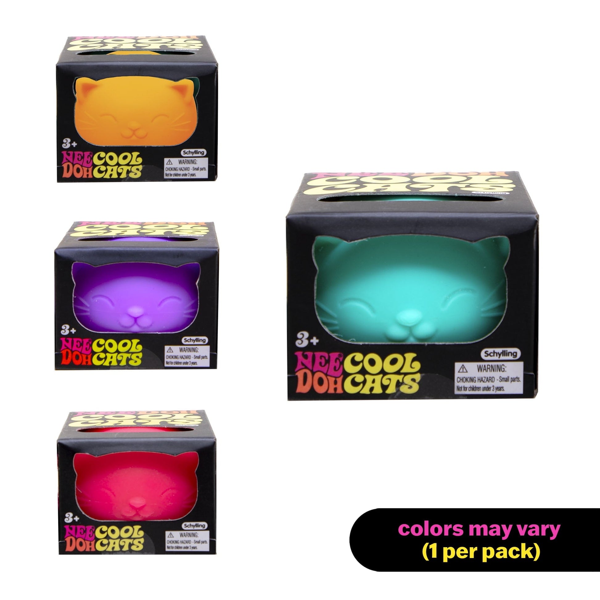 NeeDoh (2 pack) Cool Cats Squishy Fidget Ball, Novelty Toy, Multiple Colors, Children Ages 3+