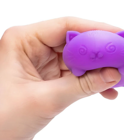 NeeDoh Teenie cool cat sQUSHI, STRESS RELIEVER, FIDGET, SENSORY BALL, COLORS MAY VARY, 3 cats PER PACK