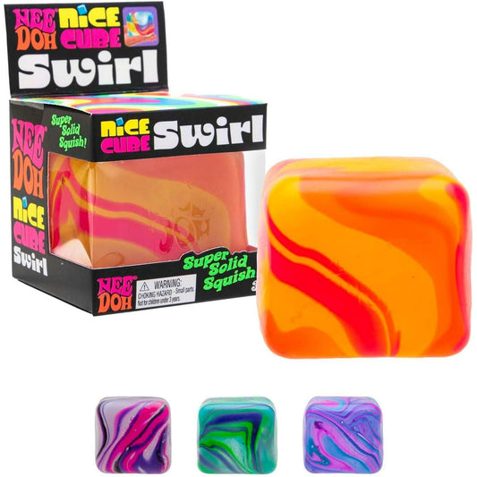 NeeDoh Swirl Nice Cube, Satisfying Square Shaped Sensory Relief