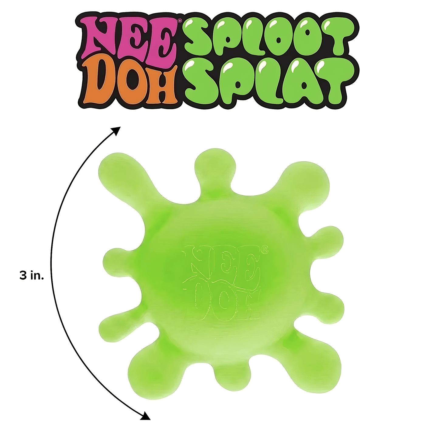 NeeDoh Neon Green Squeeze Gel Sploot Splat Ball Hand Relaxation & Focus