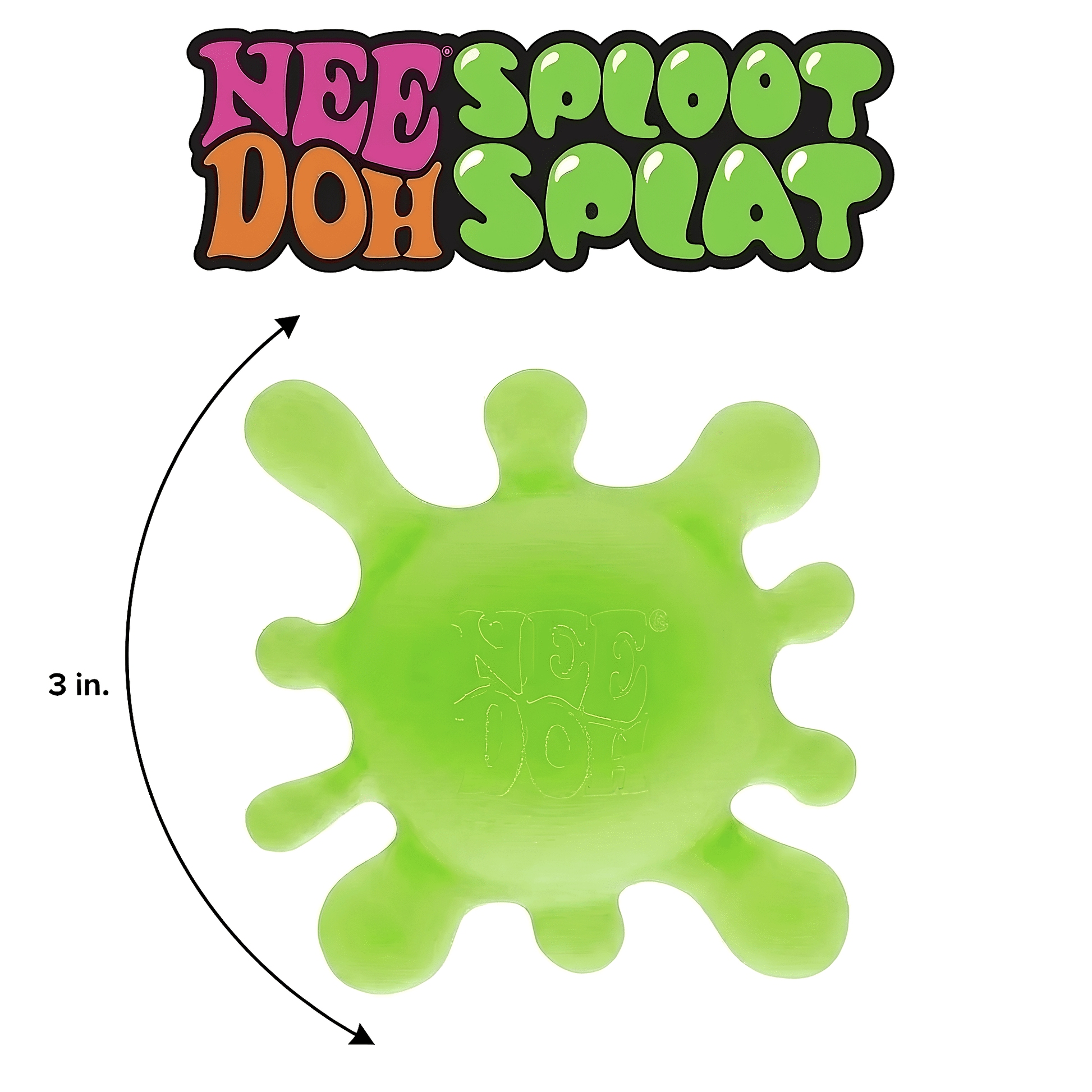 NeeDoh Neon Green Squeeze Gel Sploot Splat Ball Hand Relaxation & Focus