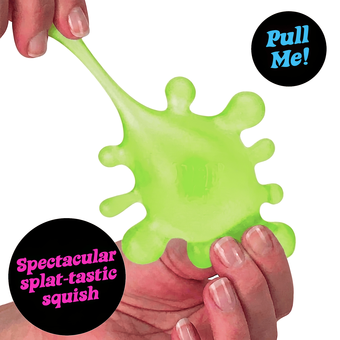 NeeDoh Neon Green Squeeze Gel Sploot Splat Ball Hand Relaxation & Focus