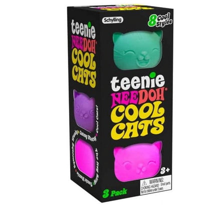 NeeDoh Teenie Cool Cats Stress Ball 3-Pack (3 RANDOM Colors!)
