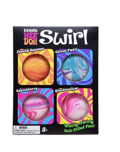 NeeDoh new trending teenie swirl 4 pack stress reliever balls, fidget, sensory ( 1 chosen at random)