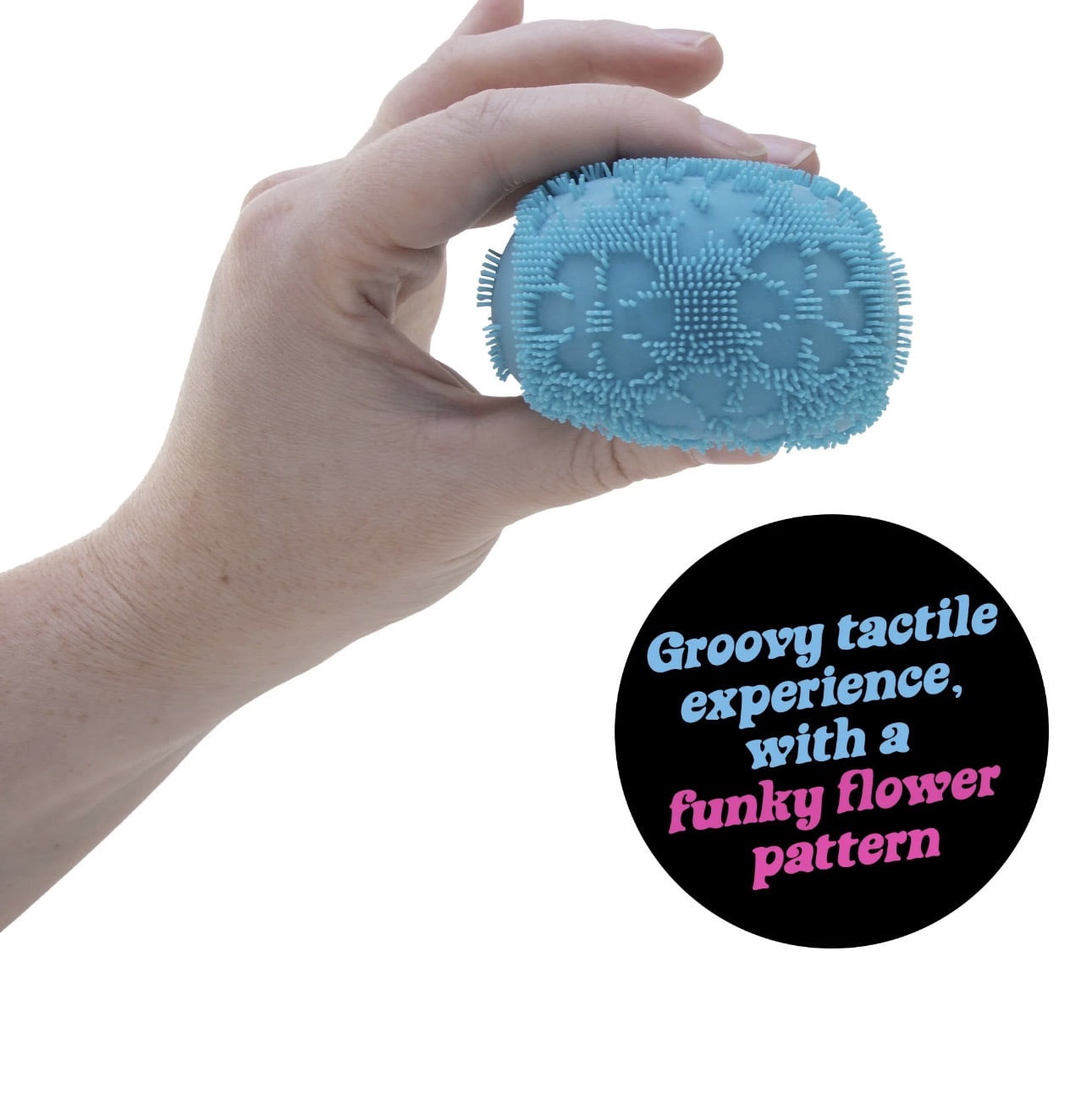 NeeDoh FUZZ BALL FLOWER POWER, 1 RANDOM COLOR CHOSEN, STRESS BALL RELIEVE, SENSORY FIDGET
