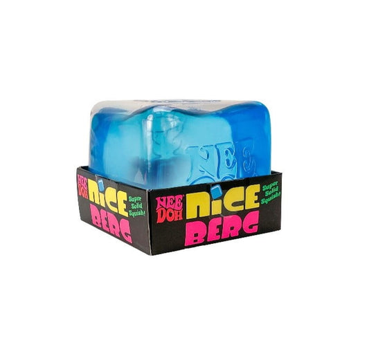 NeeDoh Nice Berg, Satisfying Square Shaped Sensory Toy, Blue, Children Ages 3+