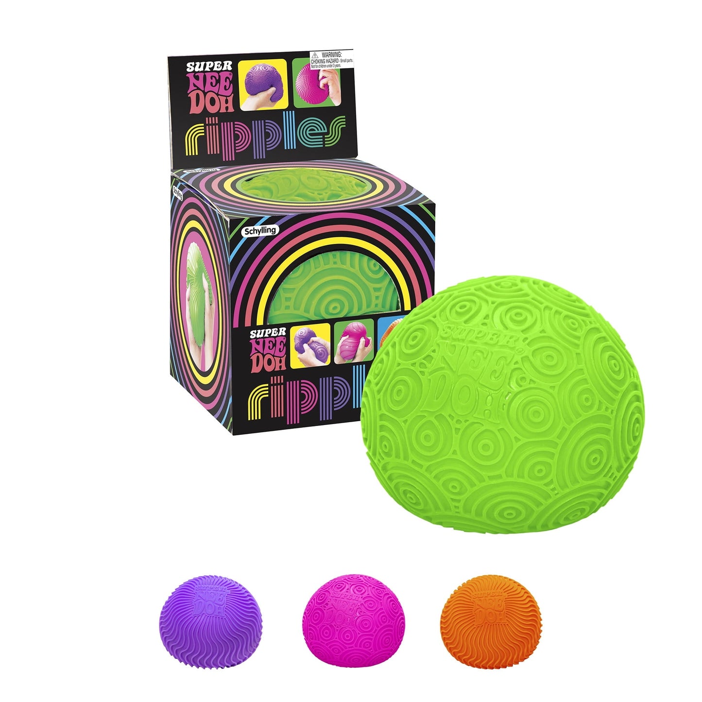 NeeDoh Super Ripples Fidget Ball - Rubber, Novelty Toy, (1 Piece, Color May Vary), Children Ages 3+