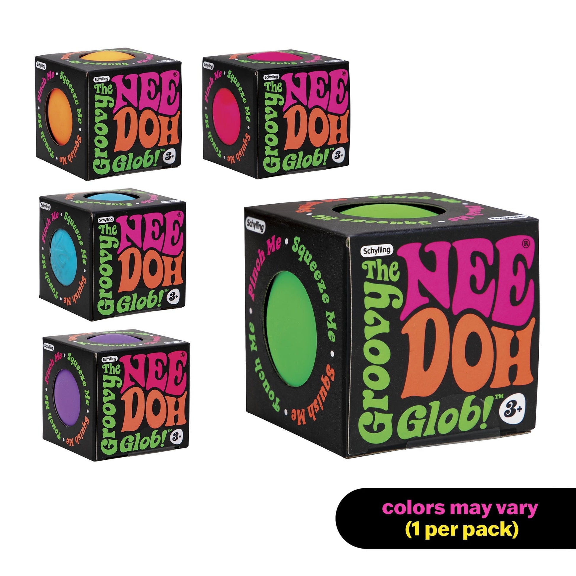 NeeDoh Groovy Glob Squeeze Novelty Toy, Colors Vary, Children Ages 3+
