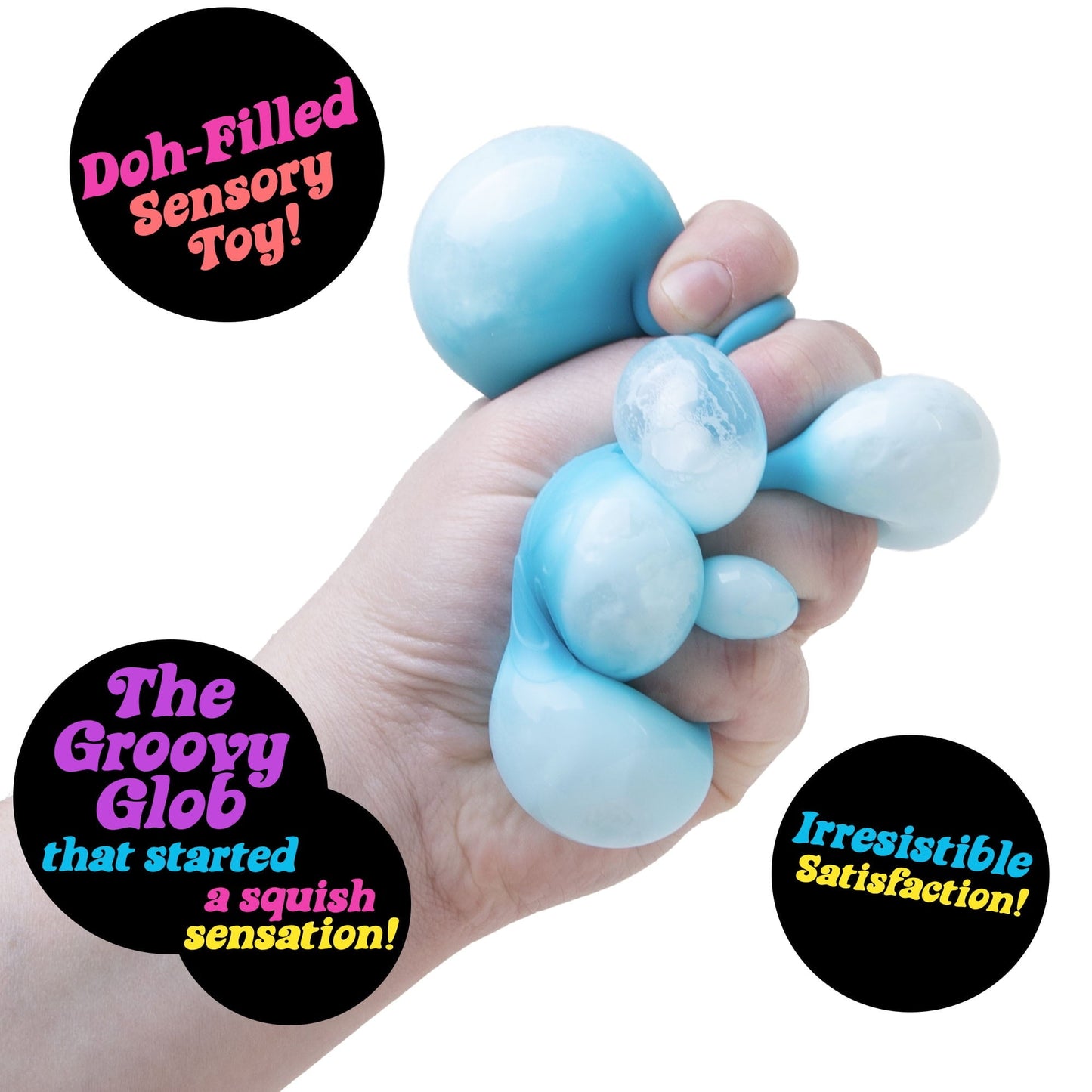 NeeDoh Groovy Glob Squeeze Novelty Toy, Colors Vary, Children Ages 3+