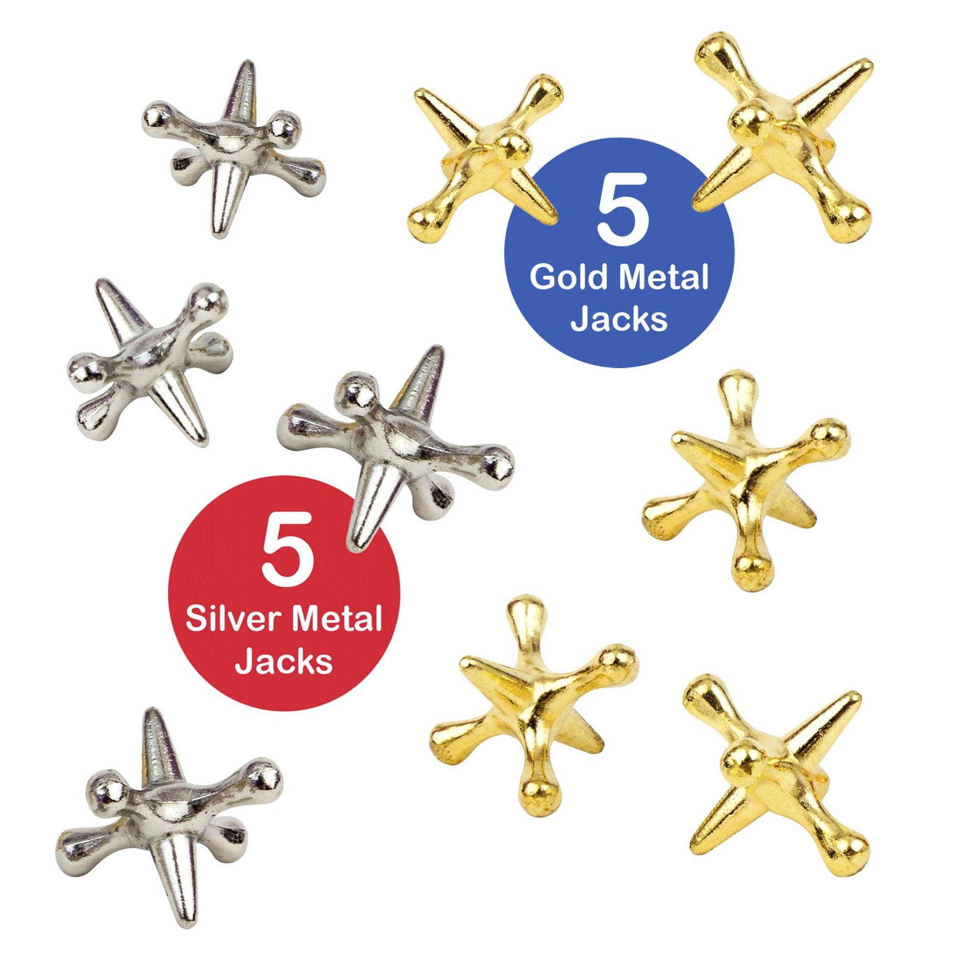NeeDoh Old Fashioned Metal Jacks & Rubber Ball Game, Novelty & Gag Toys for 6+