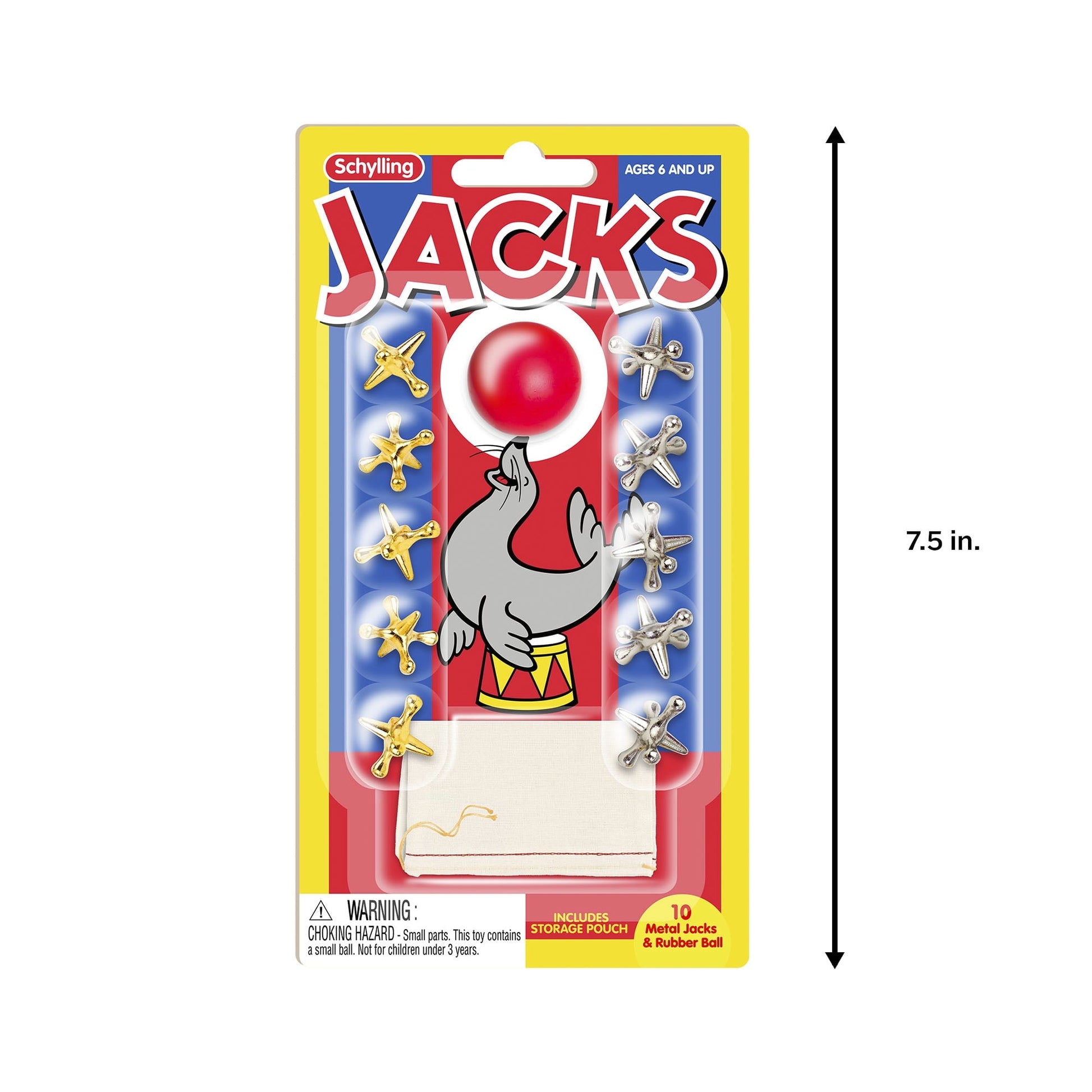 NeeDoh Old Fashioned Metal Jacks & Rubber Ball Game, Novelty & Gag Toys for 6+