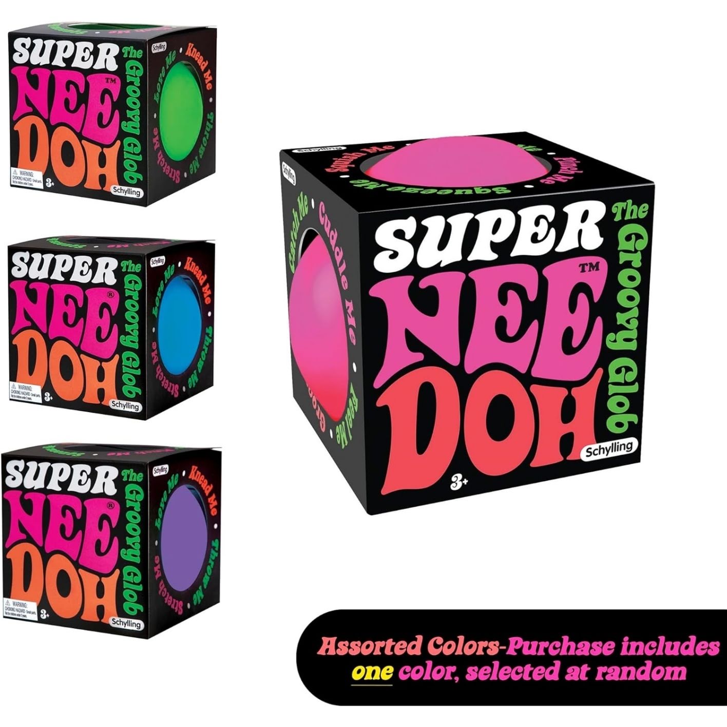 NeeDoh Jumbo Stress Ball – 4.5″ – Assorted