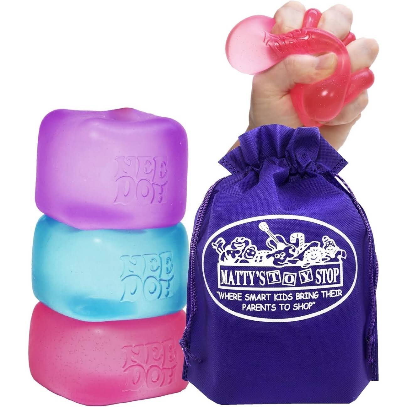 NeeDoh Nice Cube Translucent NeeDoh – 3 Pack (Purple/Pink/Blue)